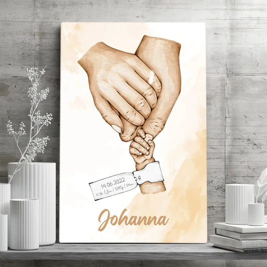 Personalized Custom Canvas Print Birth - 8" x 12"