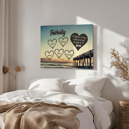 Family Hearts Pier - Personalized Custom Canvas