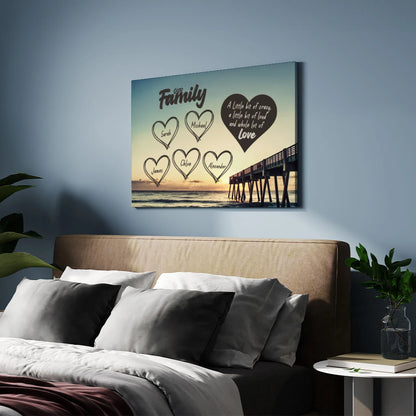 Family Hearts Pier - Personalized Custom Canvas