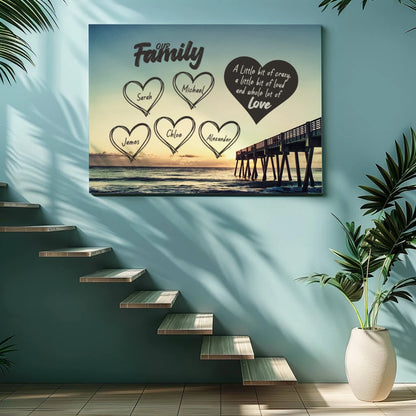Family Hearts Pier - Personalized Custom Canvas