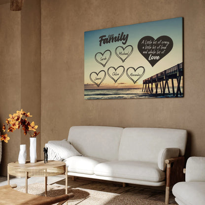Family Hearts Pier - Personalized Custom Canvas