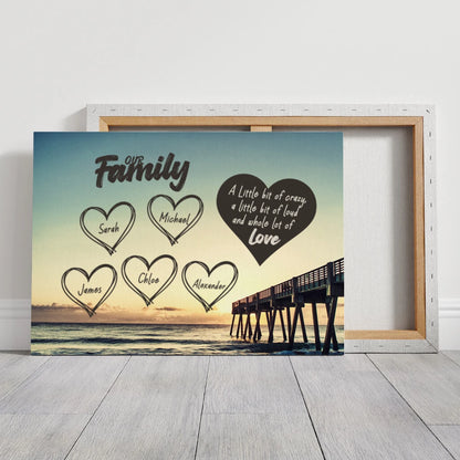 Family Hearts Pier - Personalized Custom Canvas