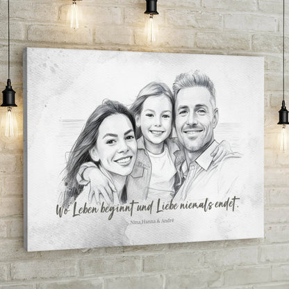 Your Family Photo, Turned into Art - Personalized Custom Canvas