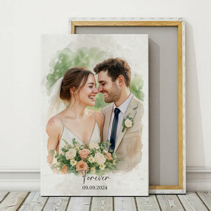 Personalized Wedding Canvas “Forever” – Your Photo Turned Into Art