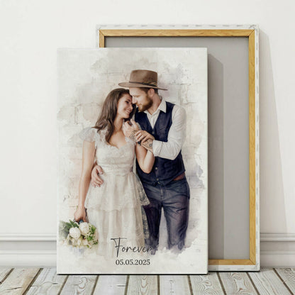 Personalized Wedding Canvas “Forever” – Your Photo Turned Into Art