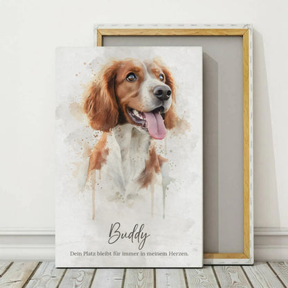 Pet Portrait Watercolor Style - Personalized Custom Canvas