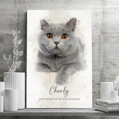 Your Cat, Turned Into Art - Personalized Custom Canvas