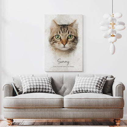 Your Cat, Turned Into Art - Personalized Custom Canvas