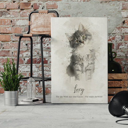 Your Cat, Turned Into Art - Personalized Custom Canvas