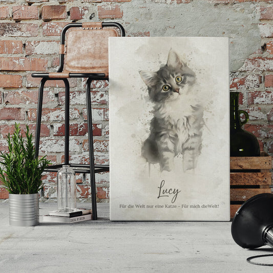 Your Cat, Turned Into Art - Personalized Custom Canvas
