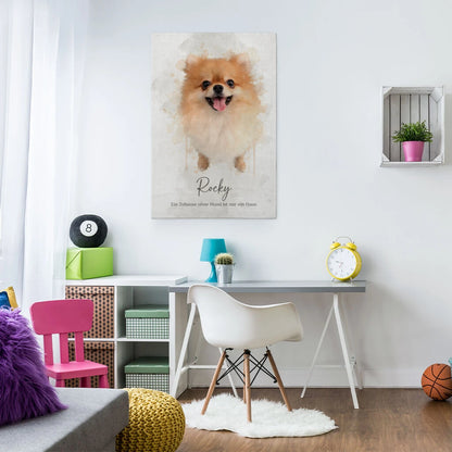 Pet Portrait Watercolor Style - Personalized Custom Canvas