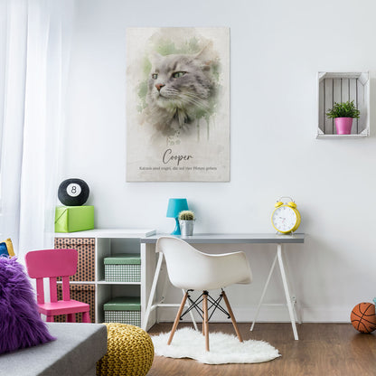 Your Cat, Turned Into Art - Personalized Custom Canvas