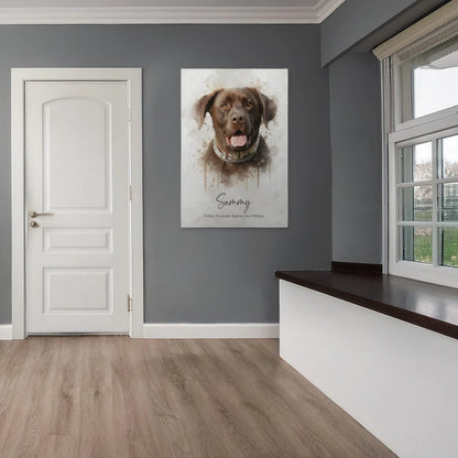 Pet Portrait Watercolor Style - Personalized Custom Canvas