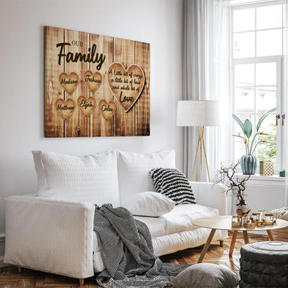 Family Hearts - Personalized Custom Canvas