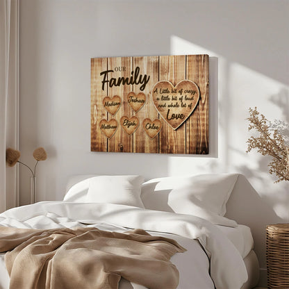Family Hearts - Personalized Custom Canvas