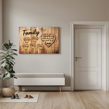 Family Hearts - Personalized Custom Canvas