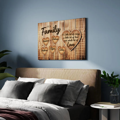Family Hearts - Personalized Custom Canvas