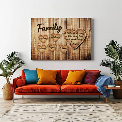 Family Hearts - Personalized Custom Canvas