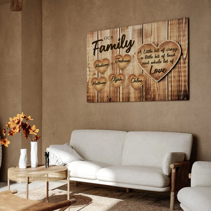 Family Hearts - Personalized Custom Canvas