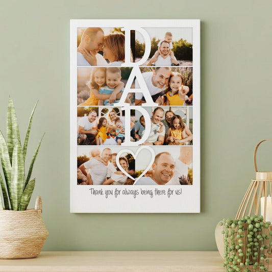 Collage Dad - Personalized Father’s Day Gift – Custom Photo Canvas