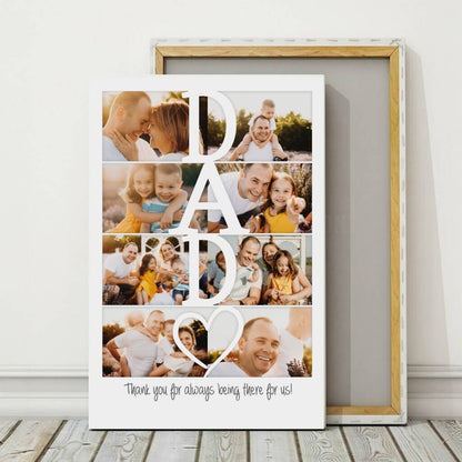 Collage Dad - Personalized Father’s Day Gift – Custom Photo Canvas