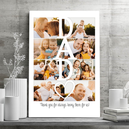 Collage Dad - Personalized Father’s Day Gift – Custom Photo Canvas